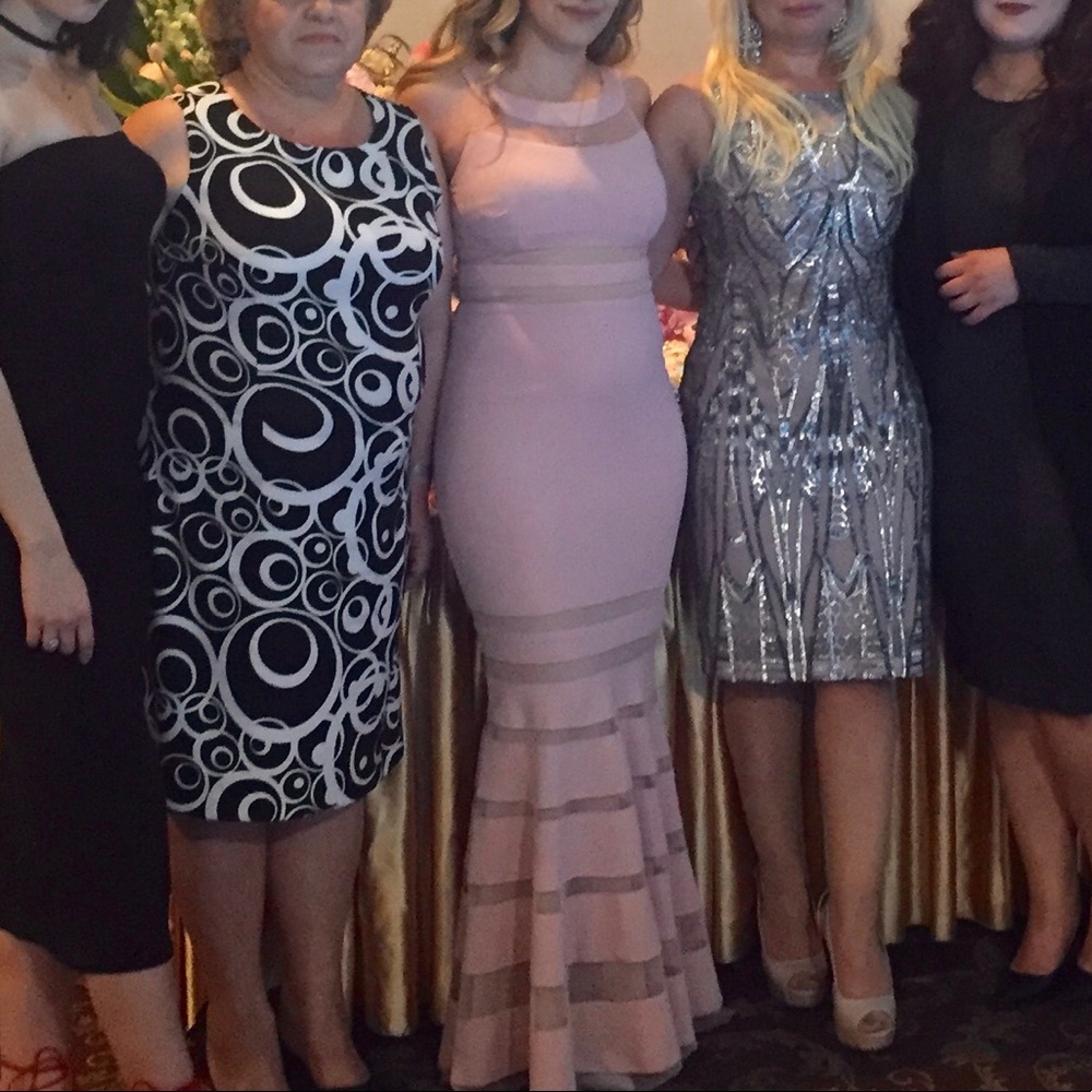 Js Collections - Shadow Stripe Knit Mermaid Gown - image 7